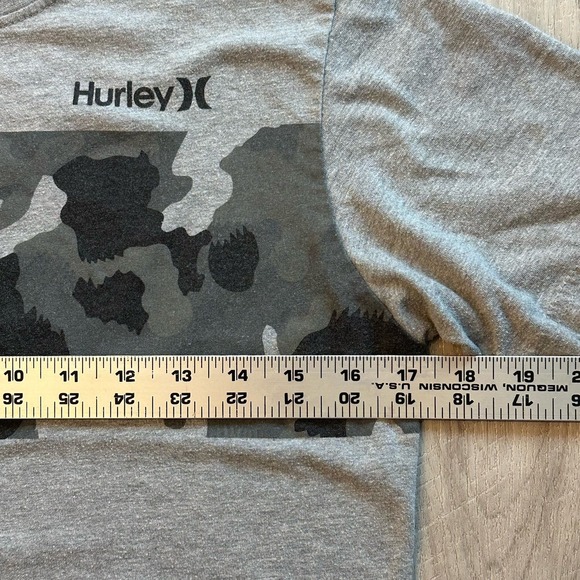 Hurley Boys XL (13-15yrs) T-Shirt Gray Black Camo - Picture 4 of 7